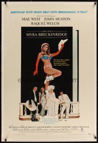 3k425 MYRA BRECKINRIDGE linen 1sh '70 John Huston, Mae West & sexy Raquel Welch in patriotic outfit