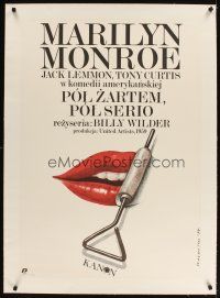 3k045 SOME LIKE IT HOT linen Polish 27x38 R87 different art of sexy Marilyn Monroe's lips!