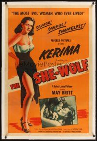 3k475 SHE-WOLF linen 1sh '54 Alberto Lattuada's La Lupa, sexy Kerima, May Britt!