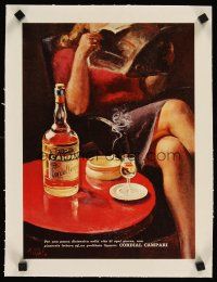 3k202 CORDIAL CAMPARI linen 11x15 Italian advertising poster '60s great liquor artwork by A. Mello!