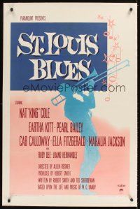 3k492 ST. LOUIS BLUES linen 1sh '58 Nat King Cole, the life & music of W.C. Handy!