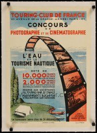 3k164 CONCOURS DE PHOTOGRAPHIE linen French poster '37 film/photo contest, film strip art by Prevot!