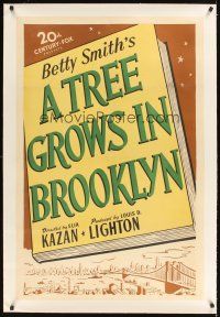 3k522 TREE GROWS IN BROOKLYN linen style B 1sh '45 different image stressing Betty Smith's book!