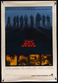 3k540 WILD BUNCH linen int'l 1sh '69 Sam Peckinpah cowboy classic, William Holden & Ernest Borgnine