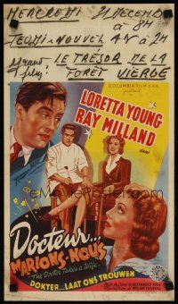 3m314 DOCTOR TAKES A WIFE Belgian '40 Ray Milland & sexy Loretta Young, the romance is contagious!
