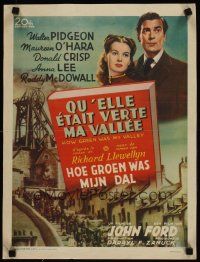 3m333 HOW GREEN WAS MY VALLEY Belgian '50s John Ford, Walter Pidgeon, O'Hara, Best Picture 1941!