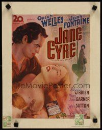 3m318 JANE EYRE Belgian '40s art of Orson Welles holding scared Joan Fontaine as Jane!