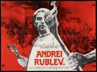 3m171 ANDREI RUBLEV British quad '73 Tarkovsky, cool image of Anatoli Solonitsyn in title role!