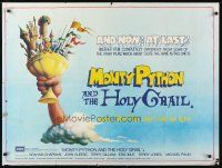 3m178 MONTY PYTHON & THE HOLY GRAIL British quad '75 Terry Gilliam, John Cleese, art of Trojan bunny