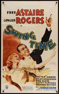 3m339 SWING TIME Canadian 1sh R40s wonderful art of Fred Astaire dancing with Ginger Rogers!