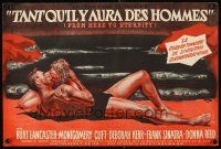 3m153 FROM HERE TO ETERNITY French 15x21 '53 art of Lancaster & Kerr kissing on beach by Peron!