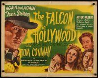 3m029 FALCON IN HOLLYWOOD 1/2sh '44 detective Tom Conway, where next will the killer strike!