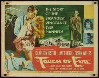 3m038 TOUCH OF EVIL 1/2sh '58 art of Orson Welles, Charlton Heston & Janet Leigh by Bob Tollen!