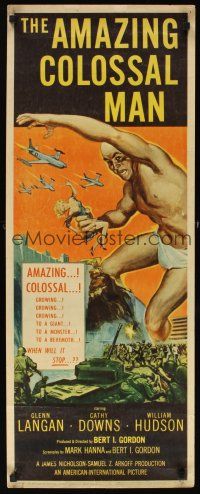 3m039 AMAZING COLOSSAL MAN insert '57 AIP, Bert I. Gordon, art of giant monster by Albert Kallis!