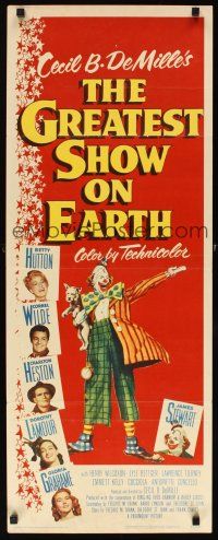 3m046 GREATEST SHOW ON EARTH insert '52 Cecil B. DeMille circus classic, Heston, James Stewart!