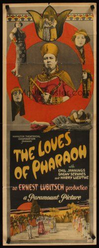 3m051 LOVES OF PHARAOH insert '22 Ernst Lubitsch's last German movie, Egyptian Emil Jannings!