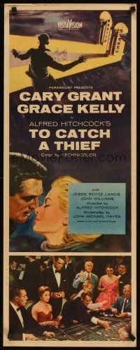 3m058 TO CATCH A THIEF insert '55 romantic close up art of Grace Kelly & Cary Grant, Hitchcock!