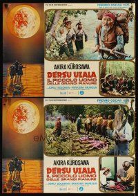 3m192 DERSU UZALA set of 8 Italian photobustas '76 Akira Kurosawa, Foreign Language Academy Award!