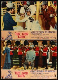 3m195 MY FAIR LADY set of 8 Italian photobustas '65 images of pretty Audrey Hepburn & Rex Harrison!