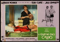 3m197 SOME LIKE IT HOT Italian photobusta '59 sexy Marilyn Monroe w/Jack Lemmon in drag!