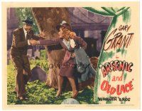 3m443 ARSENIC & OLD LACE LC '44 manic Cary Grant pulling Priscilla Lane by tree, Frank Capra!