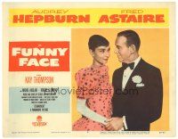 3m481 FUNNY FACE LC #4 '57 best close up of elegant Audrey Hepburn & Fred Astaire in tuxedo!
