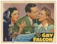 3m482 GAY FALCON LC '41 George Sanders between Wendy Barrie & Nina Vale, first of the series!