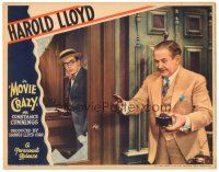 3m519 MOVIE CRAZY LC '32 funnyman Harold Lloyd looks through door at man with ink stained hand!
