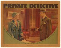 3m543 PRIVATE DETECTIVE LC '39 Morgan Conway with gun eyes young Jane Wyman snooping around desk!