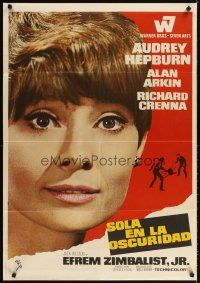 3m144 WAIT UNTIL DARK Spanish '68 MCP art of blind Audrey Hepburn, who is terrorized by burglar!