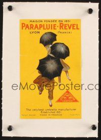 3m009 PARAPLUIE-REVEL linen 5x8 French advertising poster '22 umbrella ad with art by Cappiello!