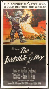 3p229 INVISIBLE BOY linen 3sh '57 Robby the Robot as the science-monster who'd destroy the world!