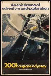 3p205 2001: A SPACE ODYSSEY 40x60 '68 Stanley Kubrick, art of space wheel by Bob McCall!