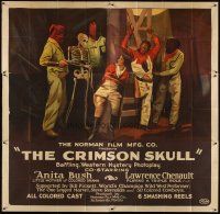 3p135 CRIMSON SKULL 6sh '21 stone litho of cowboys Anita Bush & Lawrence Chenault + cool skeleton!
