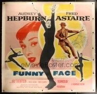 3p218 FUNNY FACE linen 6sh '57 art of Audrey Hepburn close up & full-length + Fred Astaire!