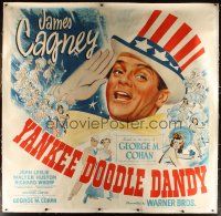 3p221 YANKEE DOODLE DANDY linen 6sh '42 wonderful giant image of James Cagney as George M. Cohan!