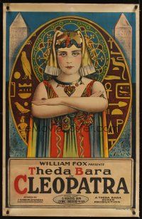 3p001 CLEOPATRA 1sh '17 incredible iconic stone litho art of Theda Bara as The Queen of the Nile!
