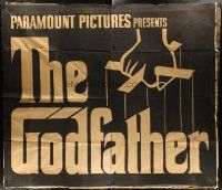 3p077 GODFATHER 86x96 cloth banner '72 Francis Ford Coppola classic from the novel by Mario Puzo!