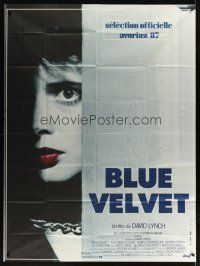3p059 BLUE VELVET French 1p '87 directed by David Lynch, different c/u of Isabella Rossellini!