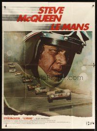 3p065 LE MANS French 1p '71 best completely different image race car driver Steve McQueen!
