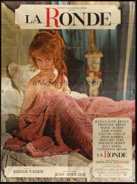 3p056 LA RONDE French 4p '64 best image of naked Jane Fonda in bed, directed by Roger Vadim!