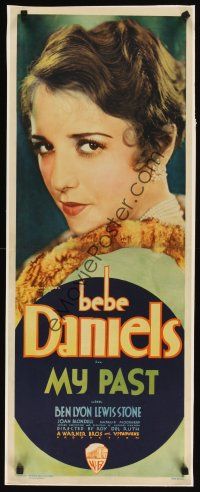 3p014 MY PAST insert '31 wonderful super close portrait of sexy Bebe Daniels in fur & jewels!
