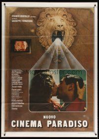 3p053 CINEMA PARADISO Italian 1p '89 Philippe Noiret, cool different lion head projector image!