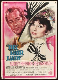 3p178 MY FAIR LADY Italian 1p '65 different art of Audrey Hepburn & Rex Harrison by Nistri!