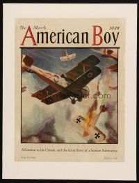 3p095 AMERICAN BOY paperbacked magazine cover March 1928 Henning art of WWI airplane dogfight!