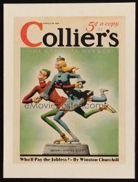 3p099 COLLIER'S paperbacked magazine cover February 25, 1933 Foster clay model of skating couple!