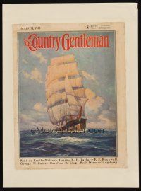 3p100 COUNTRY GENTLEMAN paperbacked magazine cover March 1932 Anton Fischer art of sailing ship!