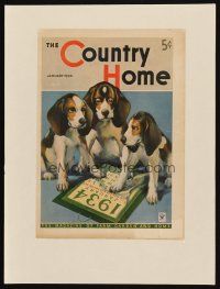 3p105 COUNTRY HOME paperbacked magazine cover January 1934 art of cute beagle standing on calendar!