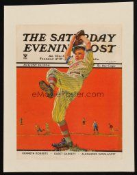 3p090 SATURDAY EVENING POST paperbacked magazine cover August 18, 1934 Iverd baseball art!