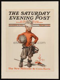 3p087 SATURDAY EVENING POST paperbacked magazine cover November 21, 1914 Leyendecker football art!